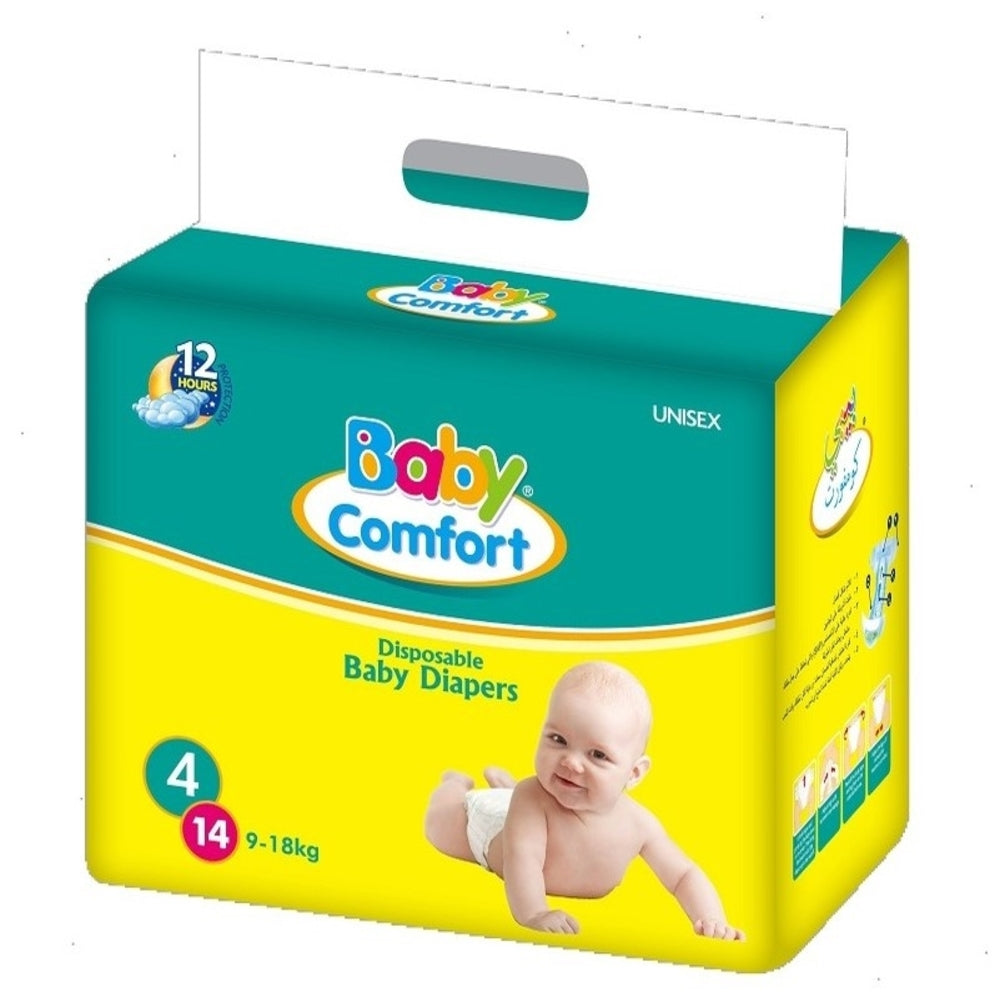 Baby Comfort Diapers Size 4 Large – 112 Pcs | 9kg-18kg | Super Absorbent | AED 108 Only