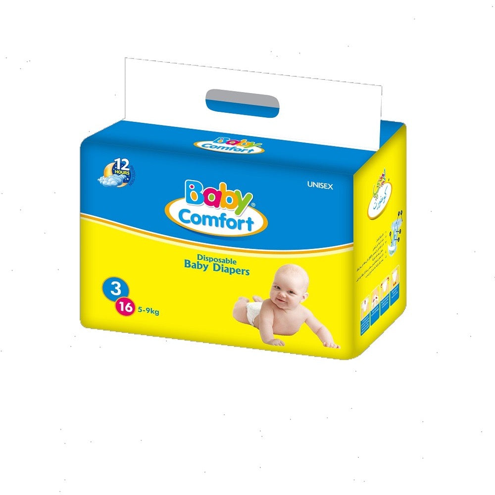 Baby Comfort Diapers Size 3 (128 Pcs) – 5kg to 9kg Leak-Proof Protection | AED 108 Deal