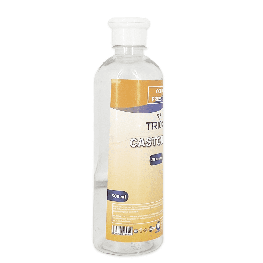 Trioxi Cold Pressed Castor Oil – 500ML x 2 | 100% Pure & Natural | Hair Growth, Eyelashes, Eyebrows, Skin & Nails | Hexane-Free