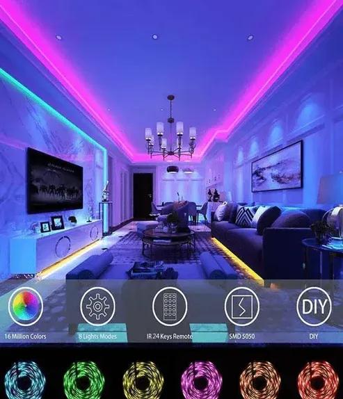 RGB LED Strip Lights with Remote - Room & Wall Decoration Home & Decoration, Electronics