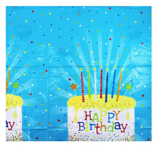 Disposable PE Table Cover for Rectangle Table Birthday Party Decorations - 54 x 72 , Blue