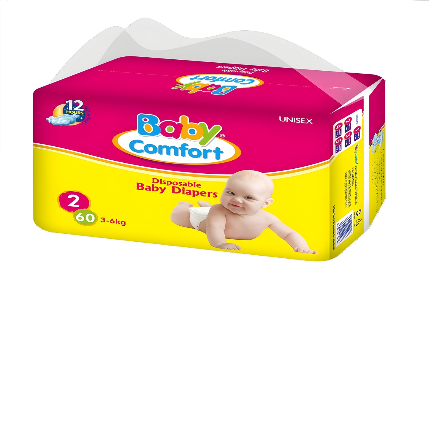 Baby Comfort Diapers Size 2 3Kg- 6Kg 60pcs/Pack 4Pack/Ctn 240Pcs/Ctn