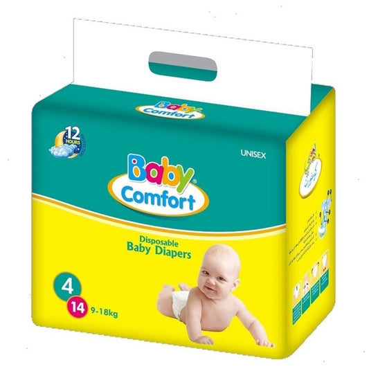 Baby Comfort Diapers Size 4 Large – 112 Pcs | 9kg-18kg | Super Absorbent | AED 108 Only