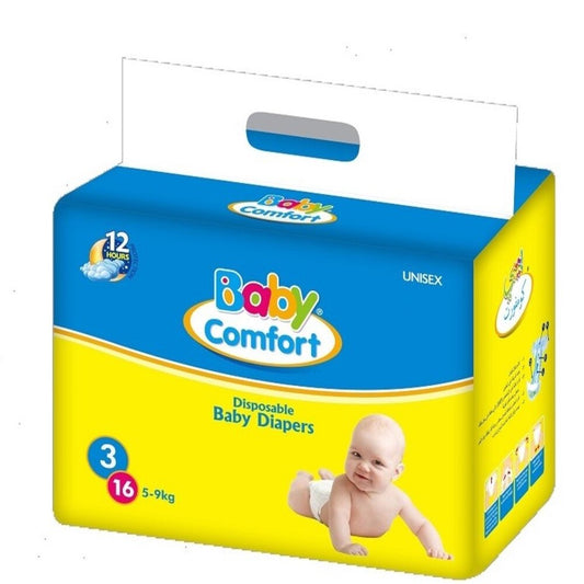 Baby Comfort Diapers Size 3 (128 Pcs) – 5kg to 9kg Leak-Proof Protection | AED 108 Deal