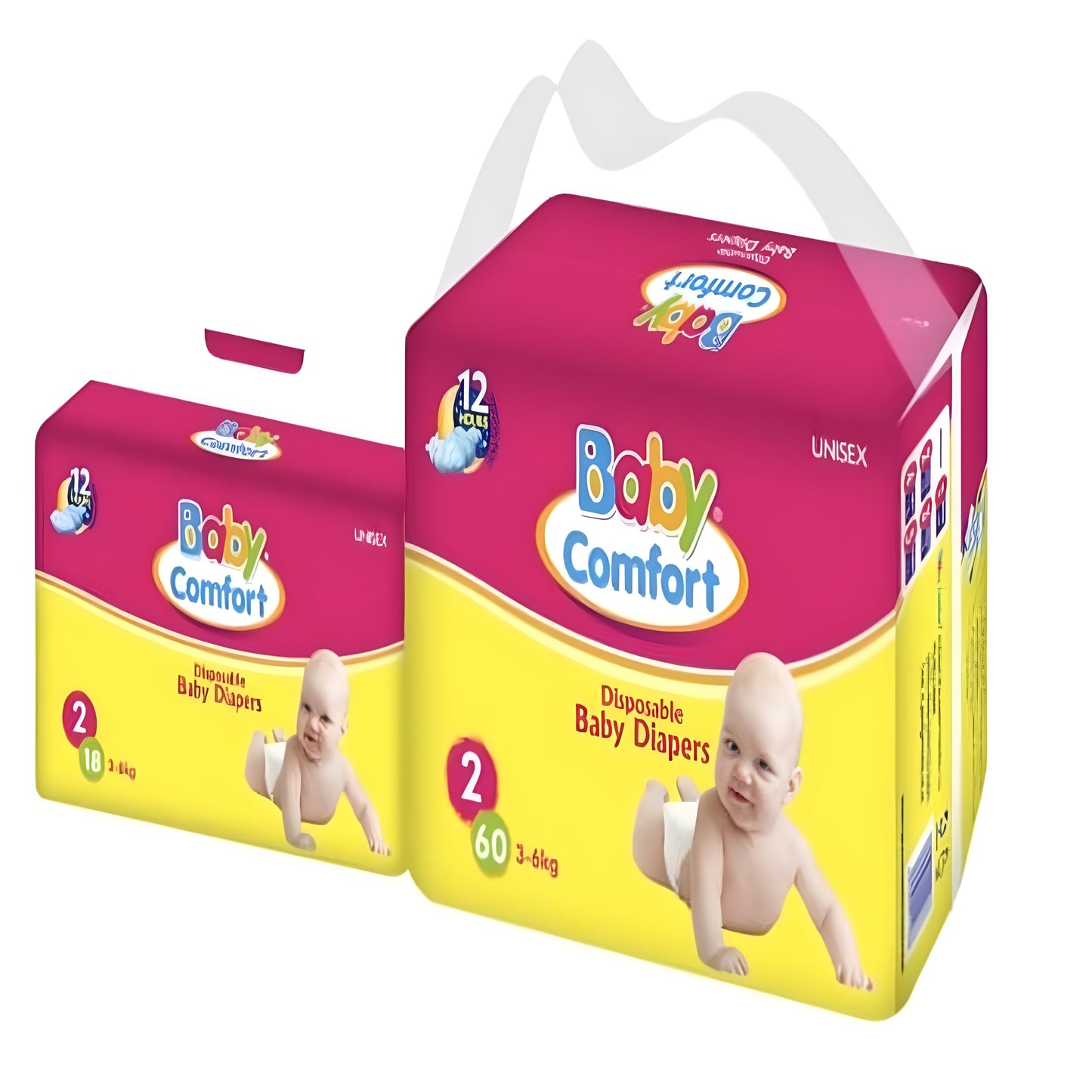 Baby Comfort Diapers Size 2 3Kg- 6Kg 60pcs/Pack 4Pack/Ctn 240Pcs/Ctn