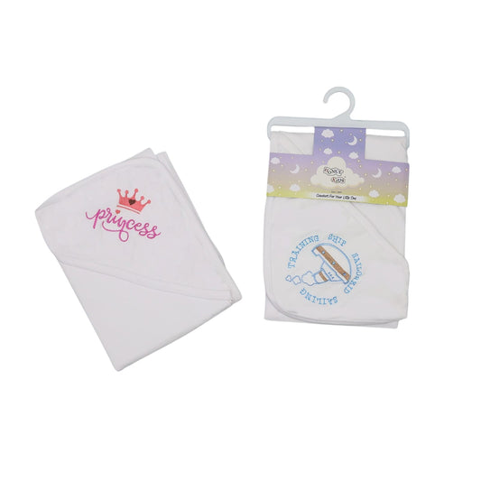 Wholesale Baby Blankets Bulk Pack – 12 Pcs – Soft Cotton Hooded Blankets for Newborns – 6 Princess + 6 Sailing Theme – 80x90 cm