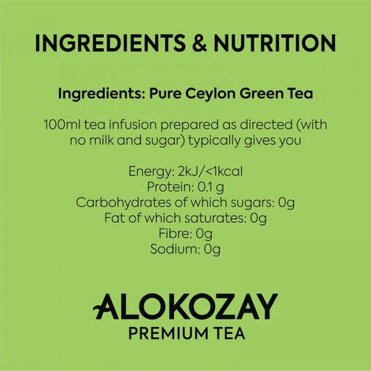 Alokozay Green Tea - 100 Individual Enveloped Tea + Mug - Limited Edition