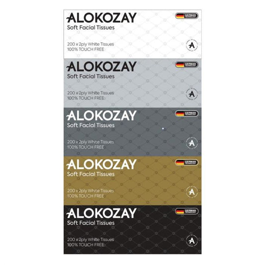 Alokozay Soft Facial Tissues - 200 Sheets X 2 Ply - Pack Of 5 Boxes