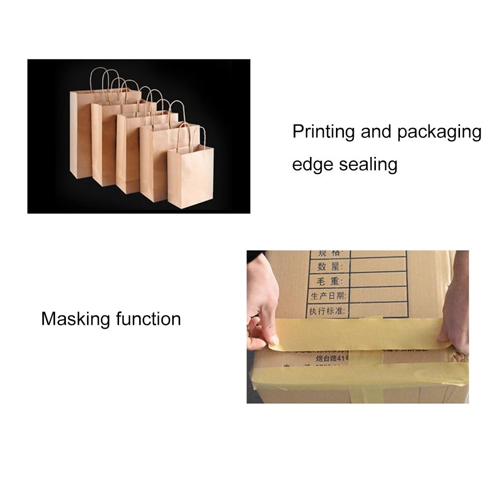 20M Rolls Kraft Paper Tape Strong Sealing Self Masking Photo Frame Mounting Packaging Sealing Tape Tearable Paper Brown